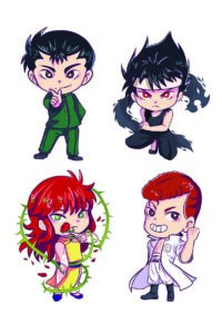 Adesivos YuYu Hakusho – 4 personagens