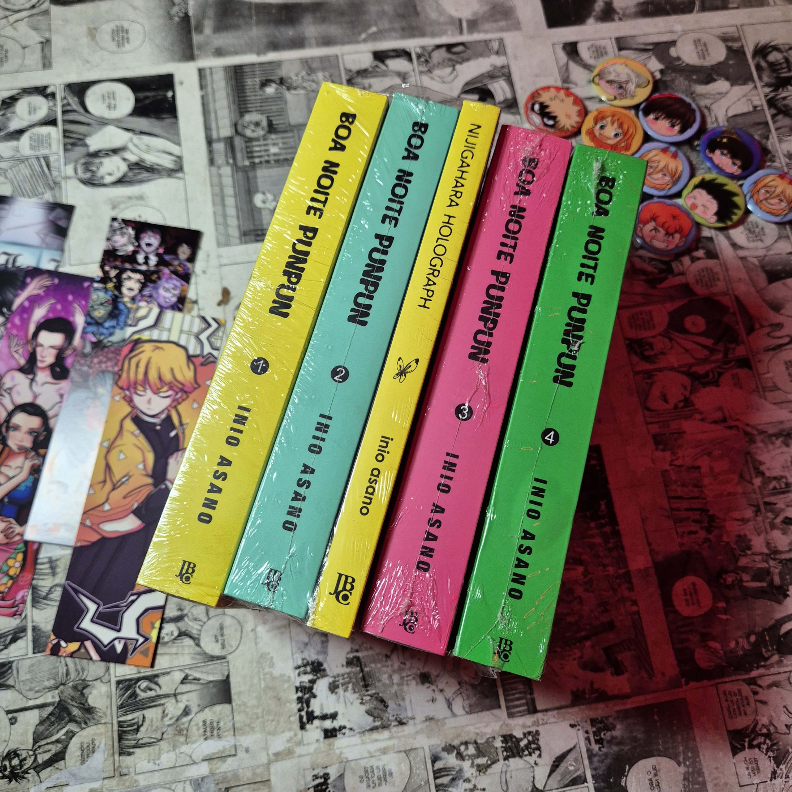 Boa noite PunPun - Vol.1 ao 4 e Nijigahara Holograph (Lote #348)